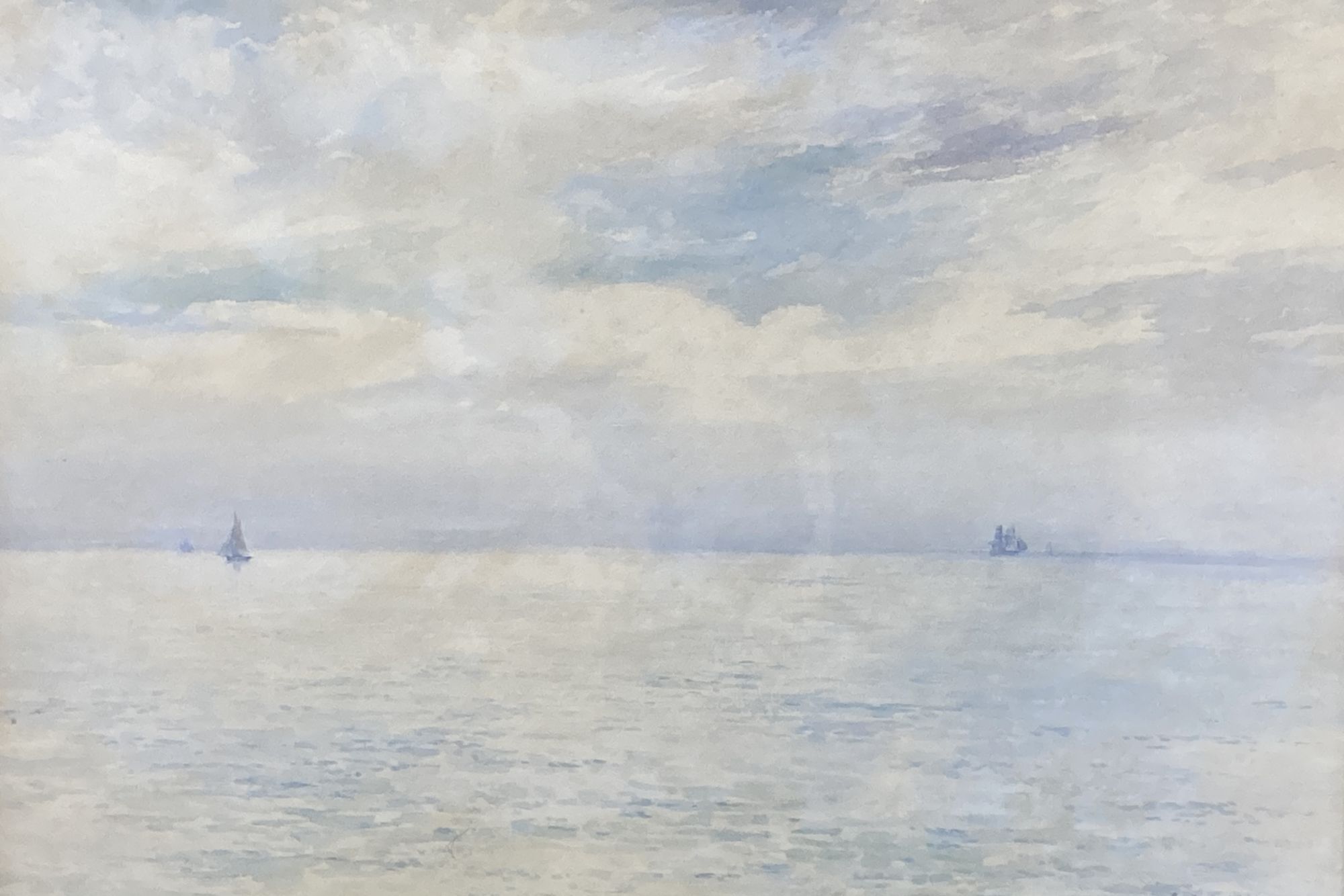 Herbert Arthur Finney, watercolour, Shipping on a calm sea, 33 x 46cm